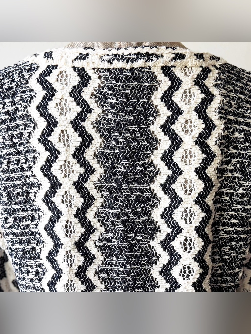 Calypso St. Barth Black and White Zigzag Crochet Minidress - Picture 10 of 16